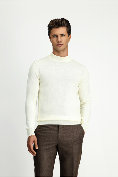 Kiğılı Half Turtleneck Regular Fit Wool Basic Knitted Sweater