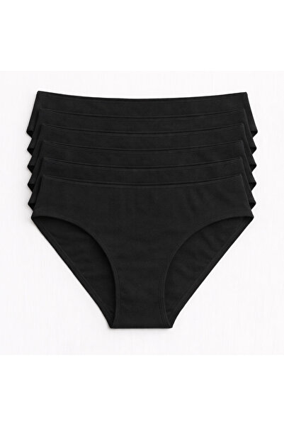 UN REAL 6-Piece Women's Bikini Panties Set – Non-Marking Modal & Cotton, Black / White / Skin Color Options Available