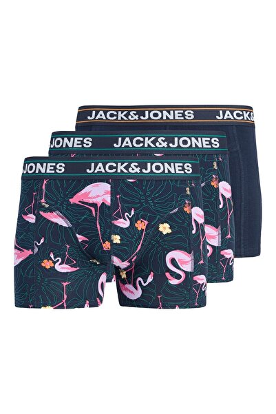 Jack & Jones JACK JONES Erkek Flamingo Desenli 3 lü Kutulu Boxer 12295173