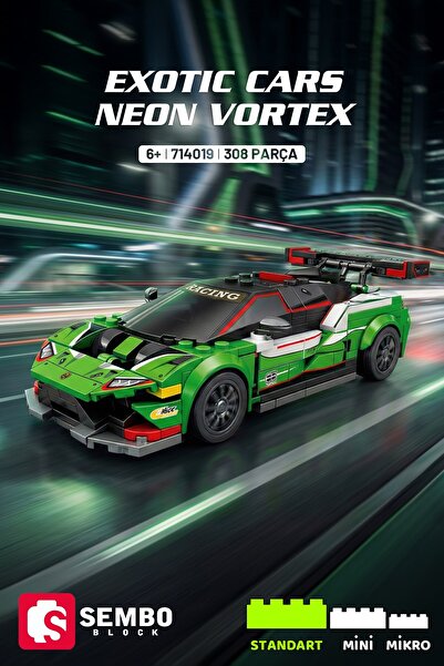Sembo Block Exotic Cars Neon Vortex Yapı Bloğu Seti 308 Parça