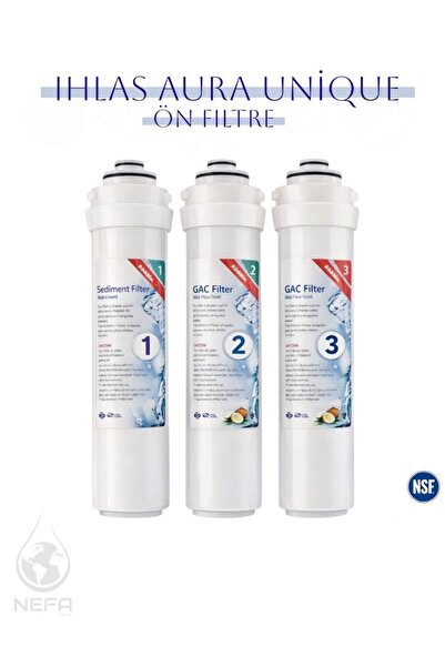 Nefa Ihlas Aura Cebilon Unique Dijital Su Arıtma Cihazı Uyumlu 3 Lü Ön Filtre...