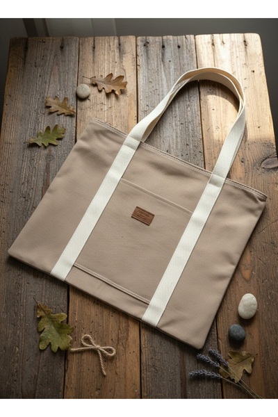 PASSTELL Kadın Kanvas Büyük Boy Kol Ve Omuz Çantası Fermuarlı