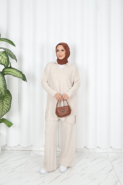 NİSUM MODA Polo Neck Knitwear Set