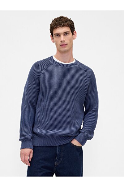 GAP Erkek Lacivert Classic Raglan Bisiklet Yaka Kazak