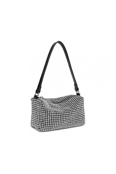 Miss Lulu Λαμπερή βραδινή τσάντα με στρας και κρύσταλλα