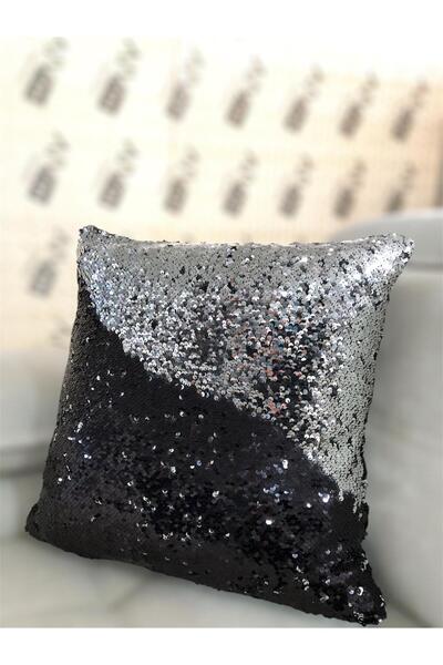 Evondi 45*45 Sequin Double-Color Cushion Cover *Silver-Black* 1 Piece