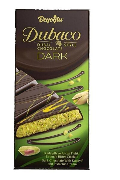 Beyoğlu Çikolata Beyoğlu Dubaco Dark Çıtır Kadayıflı Ve Antep Fıstık Kremalı Bitter Çikolata 95gr