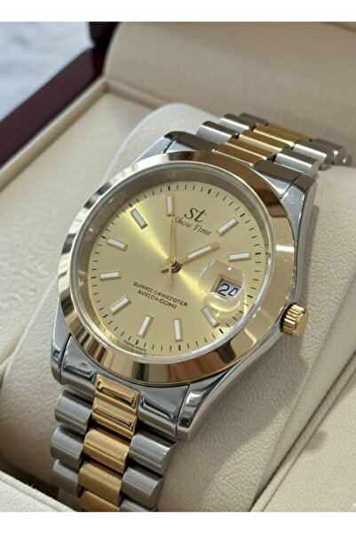 CAST COLLECTİON Men's Yellow Silver Detailed Watch