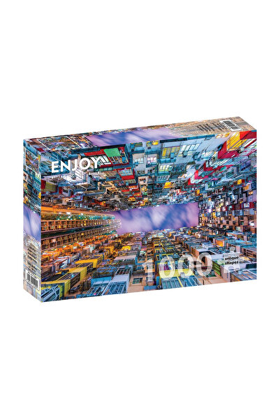 Enjoy Puzzle Puzzle 1000 piese Enjoy – Clădire de apartamente colorată, Hong ...