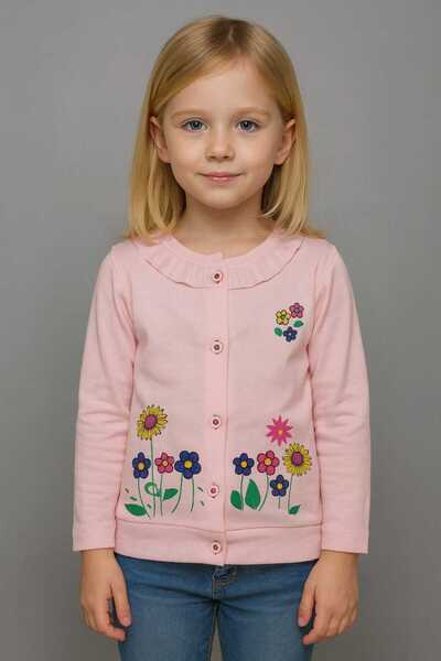 CiciTime Çocuk Modası Γιλέκο ζακέτα με λουλούδια με λεπτομέρεια βολάν για κορ...