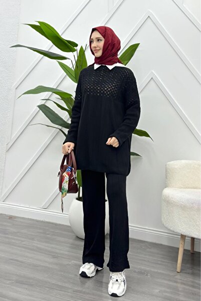 YEDİLALE V Knitted Tricot Tunic Pants Double Set [Shawl and Inner Shirt Are Not Included]