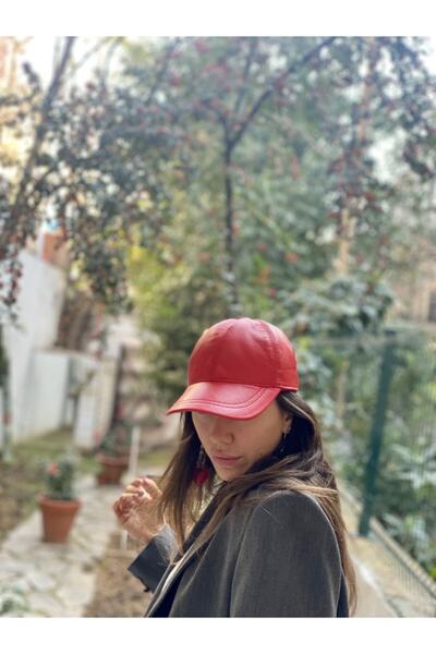 Soylu Çanta Red Leather Cap