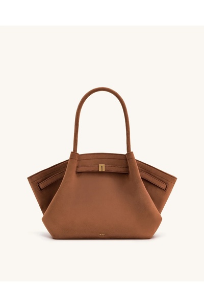 JW PEI حقيبة هانا متوسطة الحجم من الجلد المدبوغ الصناعي - بني