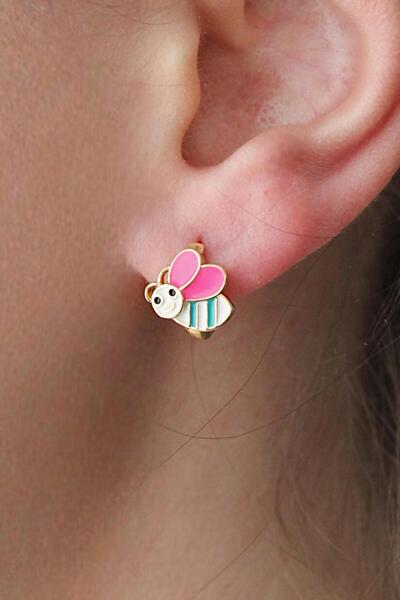 Nenya Vip Steel Bee Model Mini Hoop Earrings