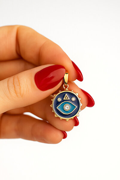 SE Jewellery Collection Selin Ersoy Geometrik Detaylı Nazar Boncuğu Kolye Ucu...