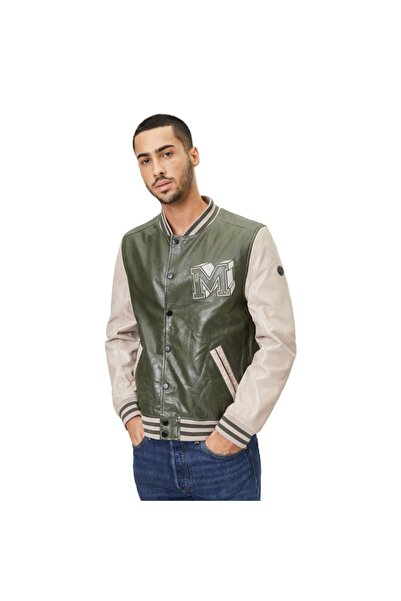 mauritius Geaca de Piele Barbati Gipsy Verde Inchis/Gri Deschis GMCuno