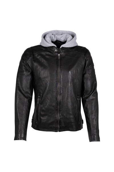 mauritius Geaca de Piele Barbati Neagra Rylo