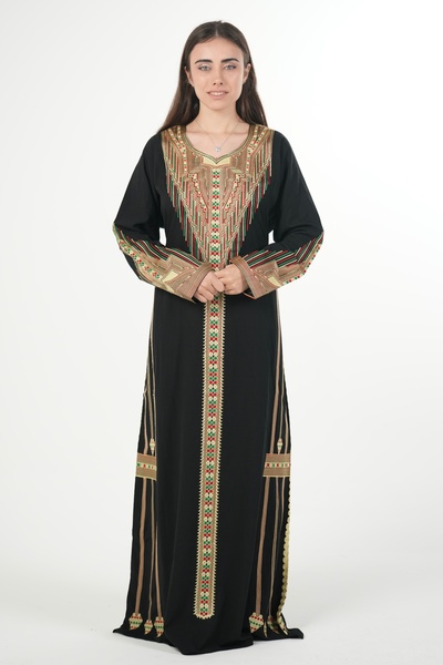 al bent al sharqieh جلابية عسيري نسائية مطرزة على الصدر والأكمام Embroidered ...