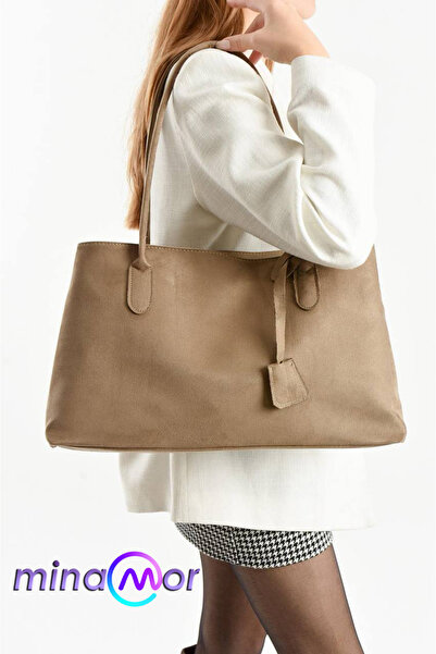Minamor Women's Model Suede Large Bag