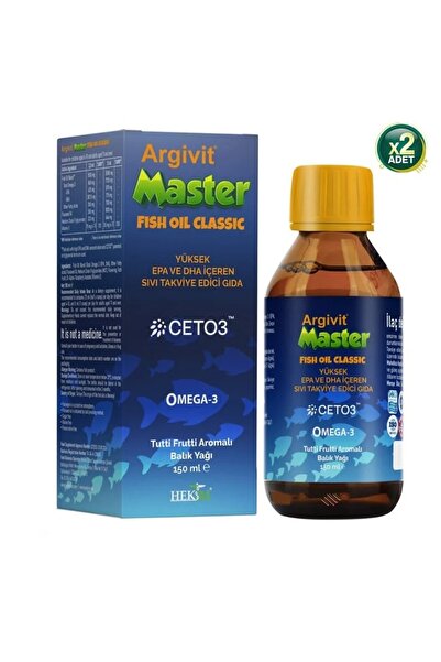 Argivit Master Fish Oil Yüksek Omega-3 (3000MG) Içeren Balık Yağı 150 ml - Tu...