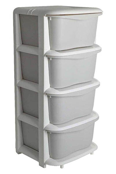 East from Noon Plastic Storage Organizer with Four Drawers and Wheels