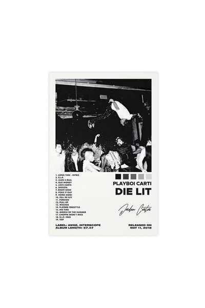 ALAYRA International ملصق ALAYRA، ملصق غلاف ألبوم Die Lit، ملصق مطبوع قماش بد...