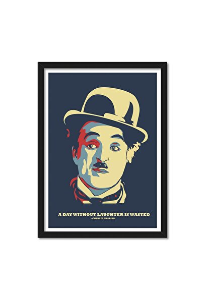 ALAYRA International ملصق مؤطر عليه اقتباس من تشارلي تشابلن (متعدد الألوان، 10 بوصة × 13 بوصة)