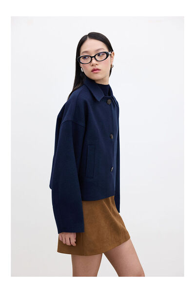 LC Waikiki MG TREND'EN LCW WAIKIKI Dori Kısa Kaşe Kaban Lacivert