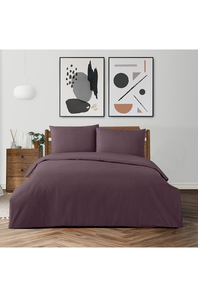 Altınbaşak Freesia King Size Ranforce Nevresim Seti Mürdüm (3 Parça) 220x240/...