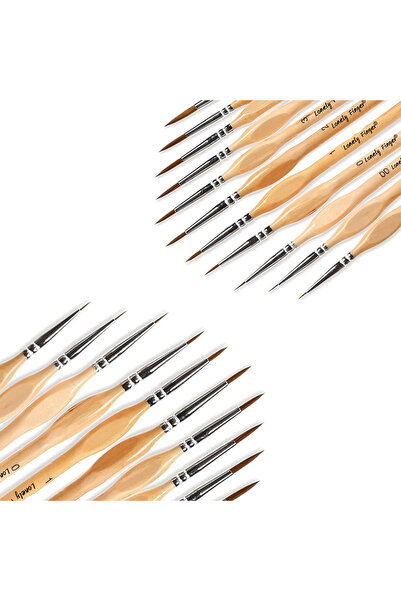 Choice5 22Triangle Wood 11/22Pcs Black Detail Paint Brushes, Fine Tip Pain Br...