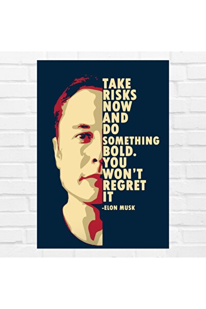 ALAYRA International ملصق اقتباس تحفيزي من تصميم إيلون ماسك بأسلوب فن البوب م...