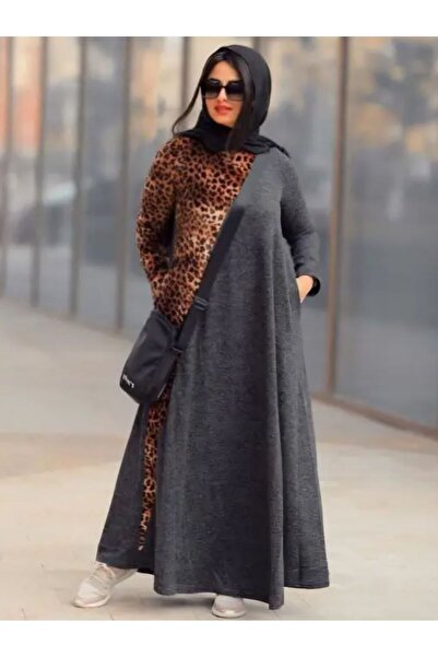 SWAN.AE Winter, Dress, Tiger Style, pocket, Brushed wool, Lycra velvet, Casual