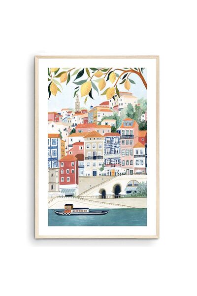 ALAYRA International لوحة فنية مطبوعة من ألايرا، بورتو، ملصق سفر إلى البرتغال، مطبوعة أوروبية، ديكور منزلي (بدون إطار) (12x18)