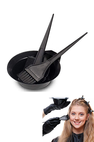 MasterCar Set of 3 Hair Dye Bowl, Dye Brush and Crepe Comb, Hairdresser Hair Lightener Dyeing Bowl Set, Durable