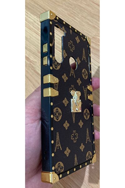 Newon حافظة هاتف Xiaomi Redmi Note 8 من الجلد الصناعي بإطار ذهبي