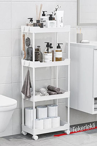 Mowo Home Freestanding Black Bathroom & Kitchen Shelf - Towel Rack, Organizer