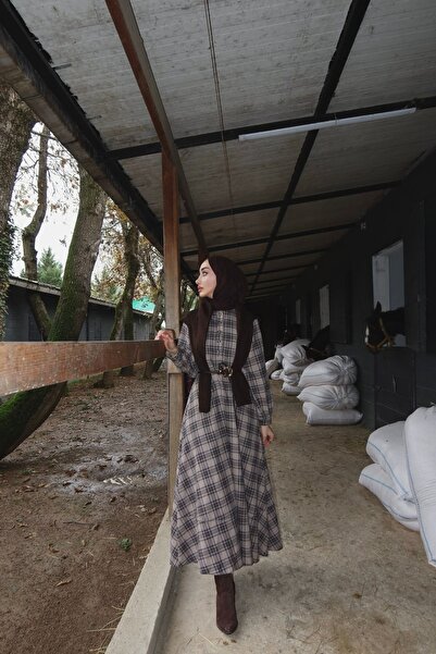 FUSHYA PAMUK VİSKON EKOSELİ ELBİSE