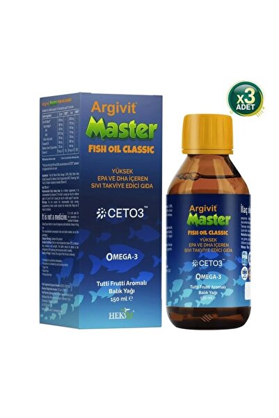 Argivit Master Fish Oil Yüksek Omega-3 (3000MG) Içeren Balık Yağı 150 ml - Tu...