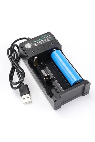 Choice1 2 Ports 18650 Battery Charger Black 4 Slots AC 110V 220V Dual For 186...