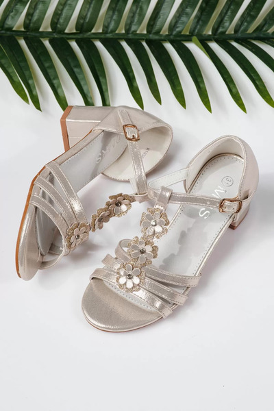 Zaira Χρυσά σανδάλια για κορίτσια από οικολογικό δέρμα Alina2 #22019 - 30