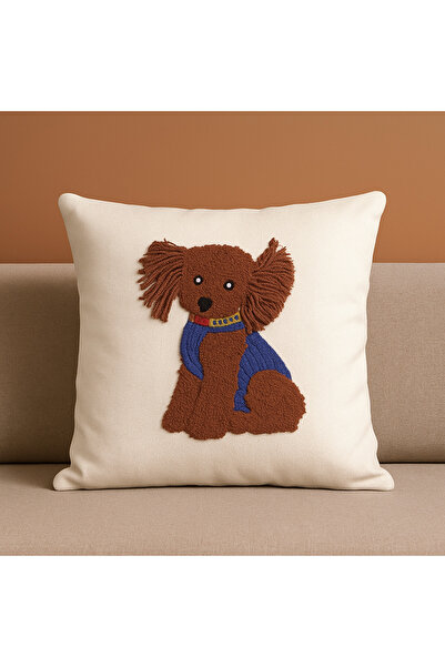 Merfico Brownie Hug Throw Pillow Cover Dog Patterned