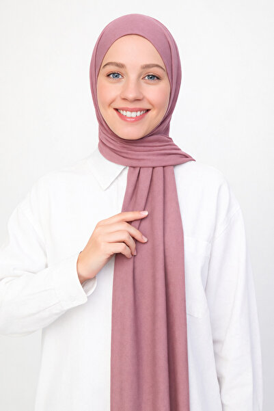 moda nokta Women's Dusty Rose Combed Cotton Shawl