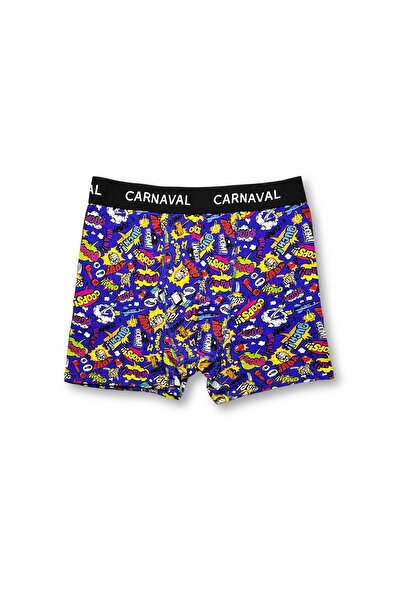 CARNAVAL SOCKS Carnaval Fun Printed Pattern Premium Cotton Men's Boxer - Blue Color