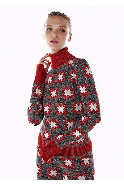 Knitss İkonik AprÈs-Skı Yıldız Desenli Triko Siyah