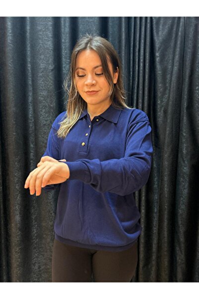 JM FASHION Polo Collar Knit Sweater