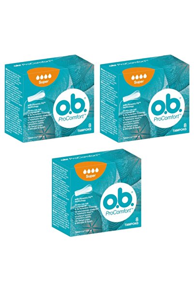 o.b. Tampoane OB Procomfort Super, 8 Bucati / Cutie, 3 Cutii