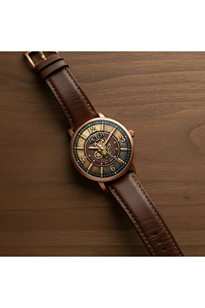 DUTCH STORE Western Legacy watch – a classic Western style with a brass case and brown bracelet