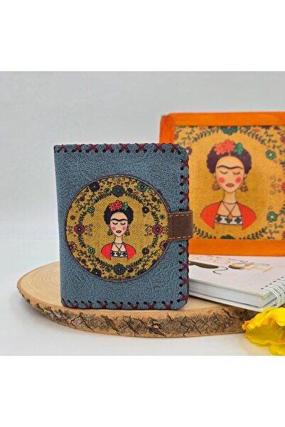 HOODİEMOUSE Frida Figured Small Wallet Ethnic Bohemian Retro Style - Petrol