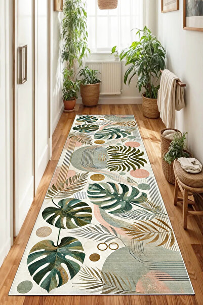 Halise Home Yıkanabilir Kaymaz Taban Dijital Baskılı Halı,Yolluk