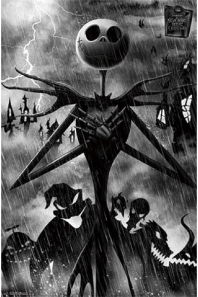 ALAYRA International ملصق حائط "ألايرا" من فيلم "كابوس قبل عيد الميلاد" (ظلال) 22.375 بوصة × 34 بوصة